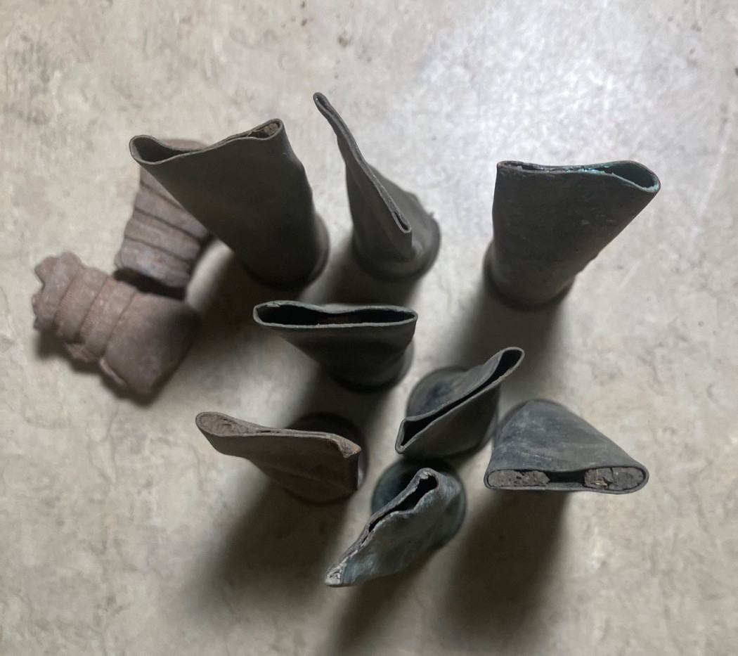 Very early Benet inside type 45-70's (dented/deformed)-Found in New Mexico