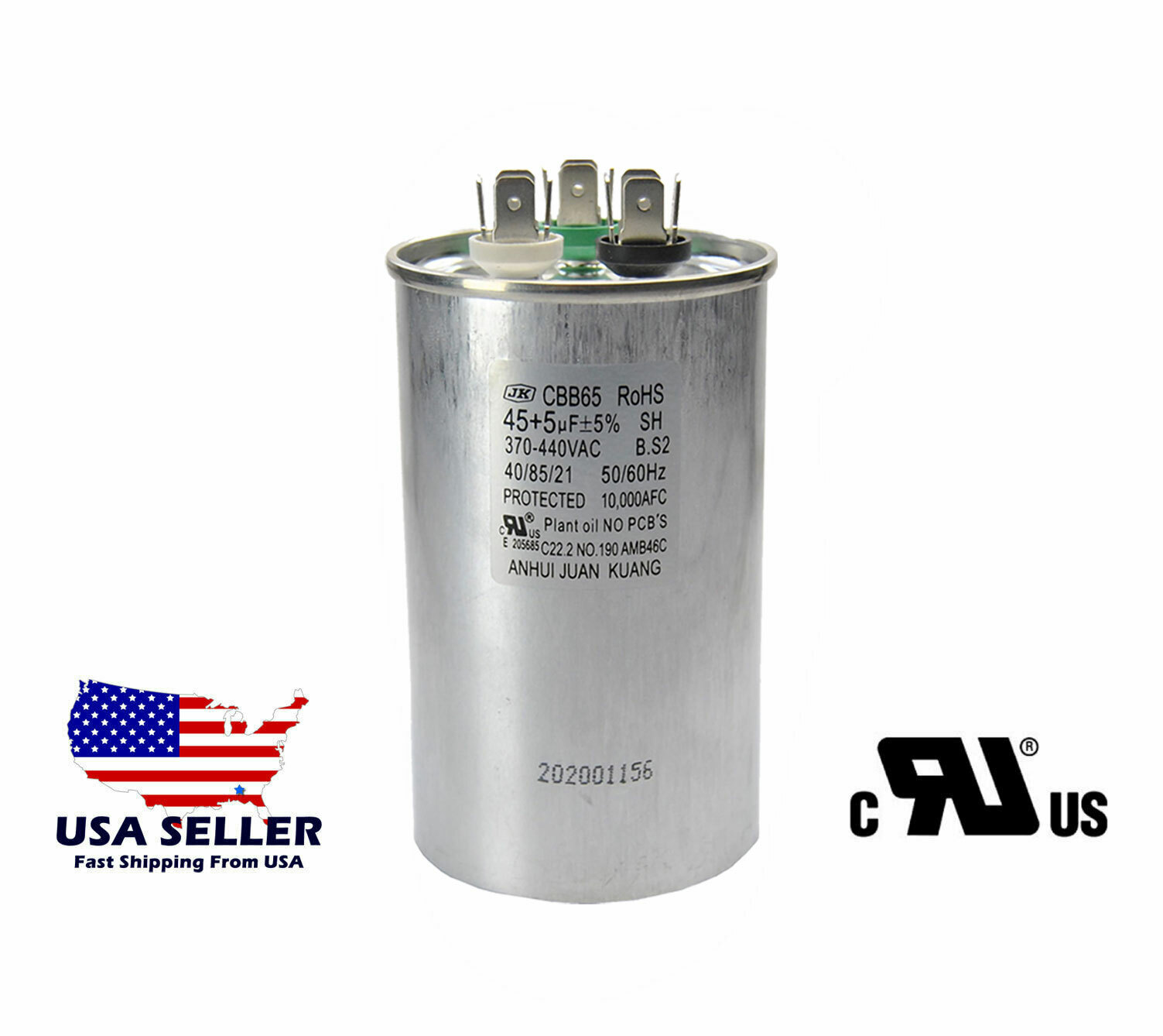 Dual Run AC Capacitor 45+5 MFD µF 370-440VAC 50/60Hz 5% HVAC QUALITY GUARANTEED