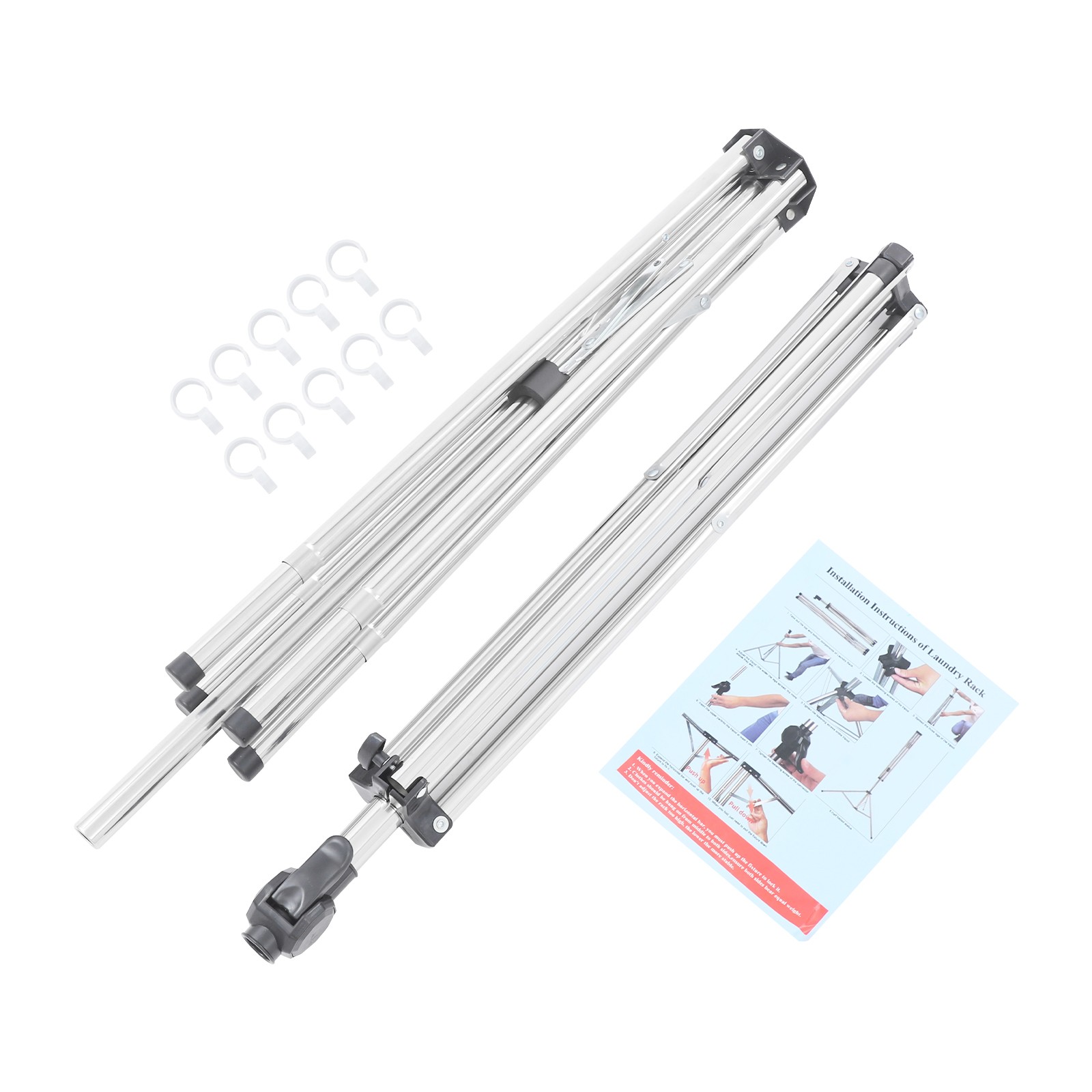 Folding Tripod Clothes Drying Rack Adjustable Clothes Rack X-Shaped Clothes Rack