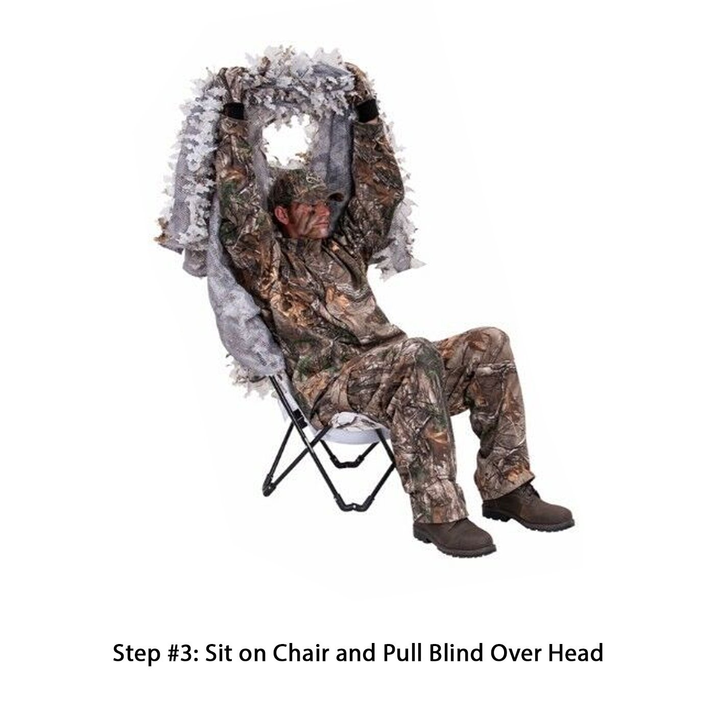 Snow Hunter Realtree APS 3-D Chair + Cover Ground Blind System Hunting Deer Duck