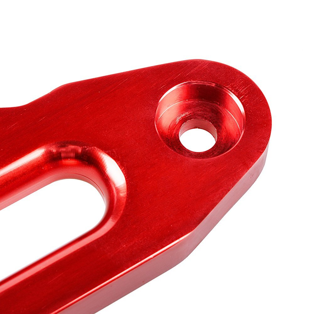 10 Inch Red Aluminum Hawse Fairlead for Synthetic Winch Rope 15000 LB ATV UTV