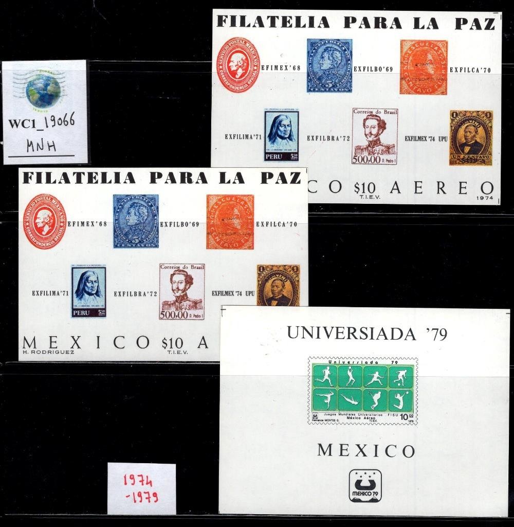 WC1_19066. MEXICO. Nice lot of 1974-1979 souv. sheets. MNH
