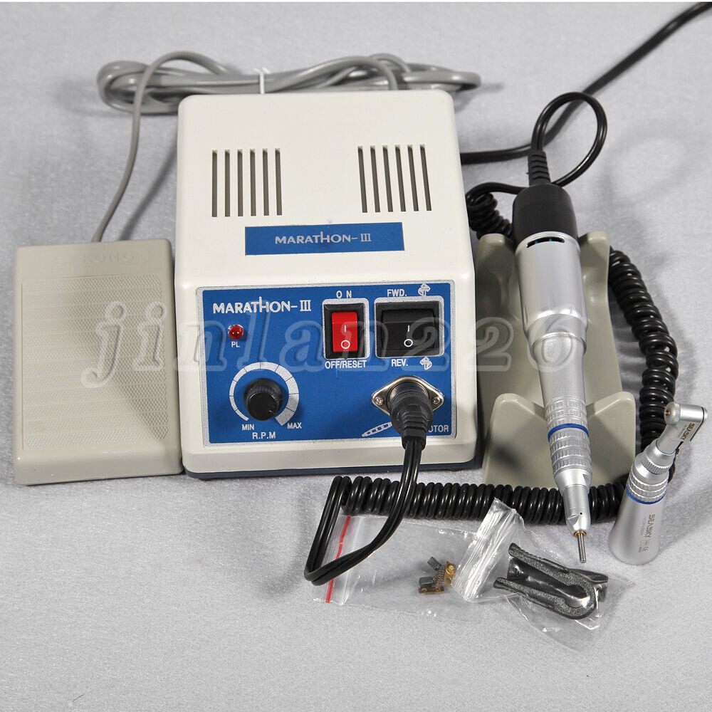 Dentist Lab MARATHON Handpiece 35K RPM Electric Micromotor Polisher 10 Drill Bur