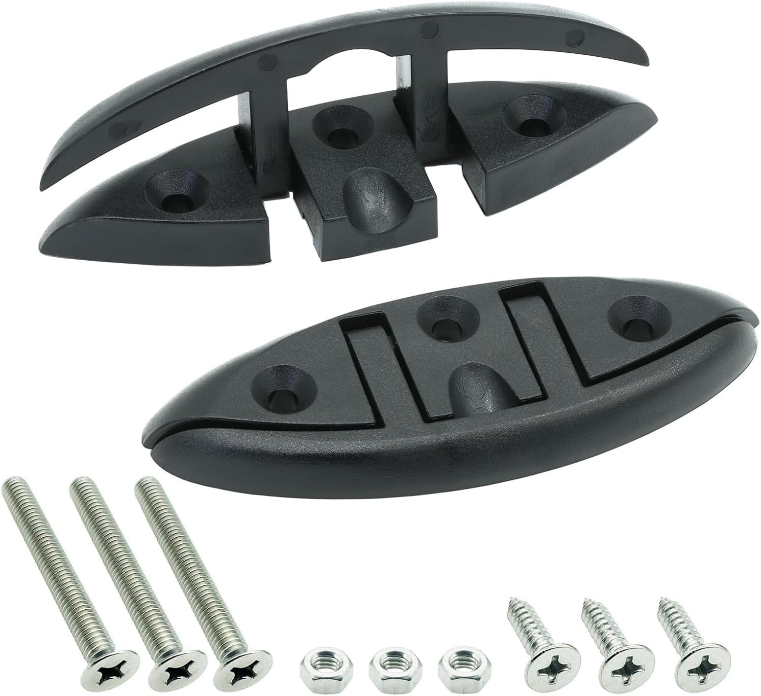 2pc 5" Marine Nylon Folding Cleat Flip Up Boat Kayak Dock Mooring Hardware Black