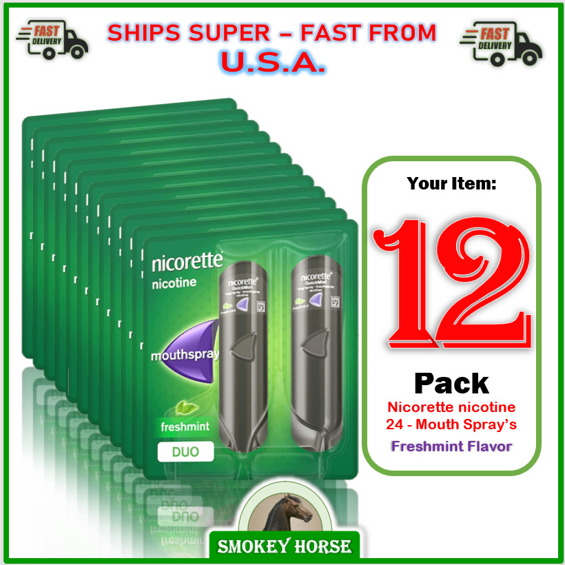 12 Pack Nicorette Quickmist Duo, 24 x 150 sprays ""FRESHMINT "" ""USA SELLER""