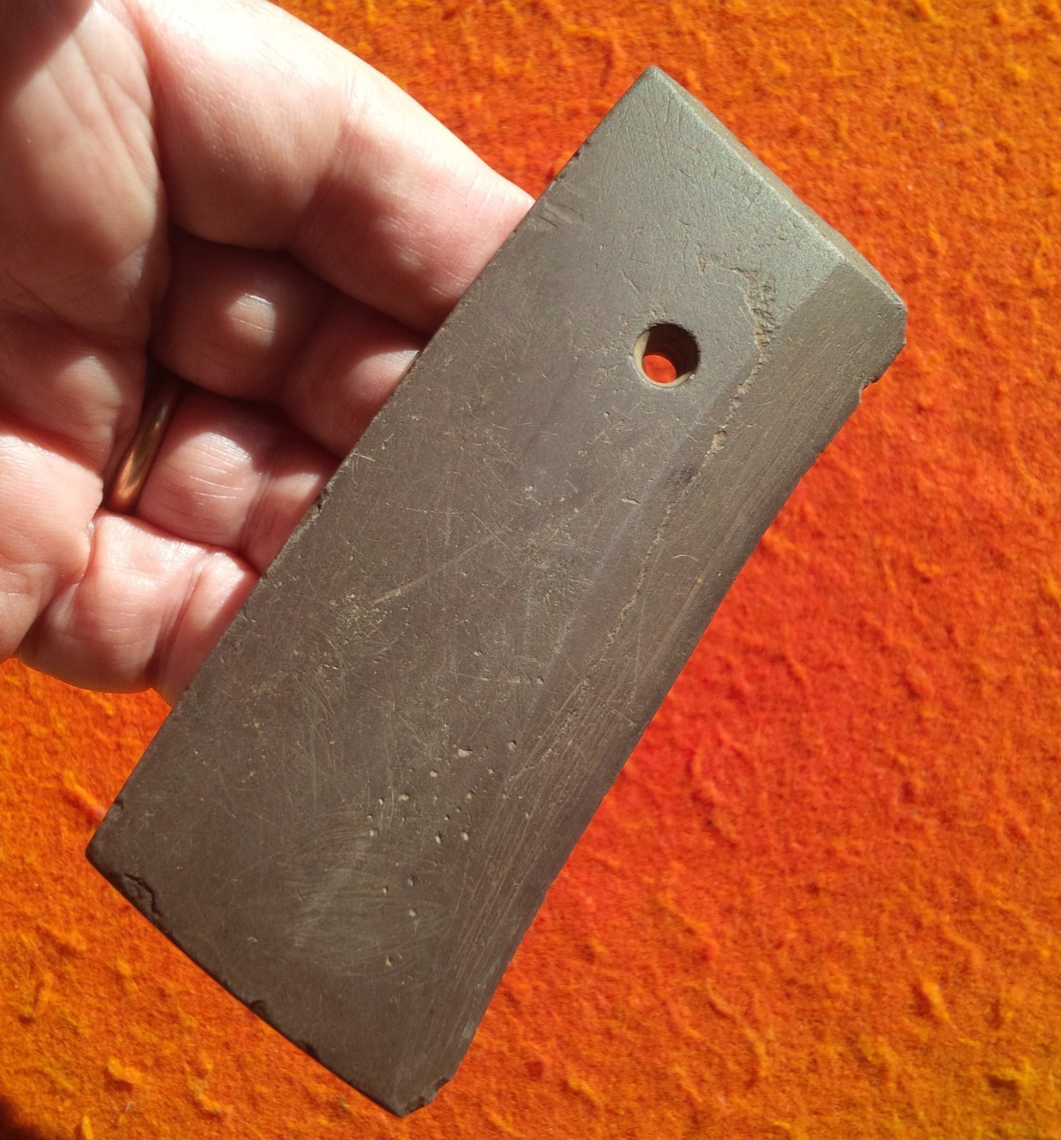 4-3/8" DRILLED SLATE PENDANT KENTUCKY ARROWHEAD AUTHENTIC INDIAN ARTIFACT GORGET