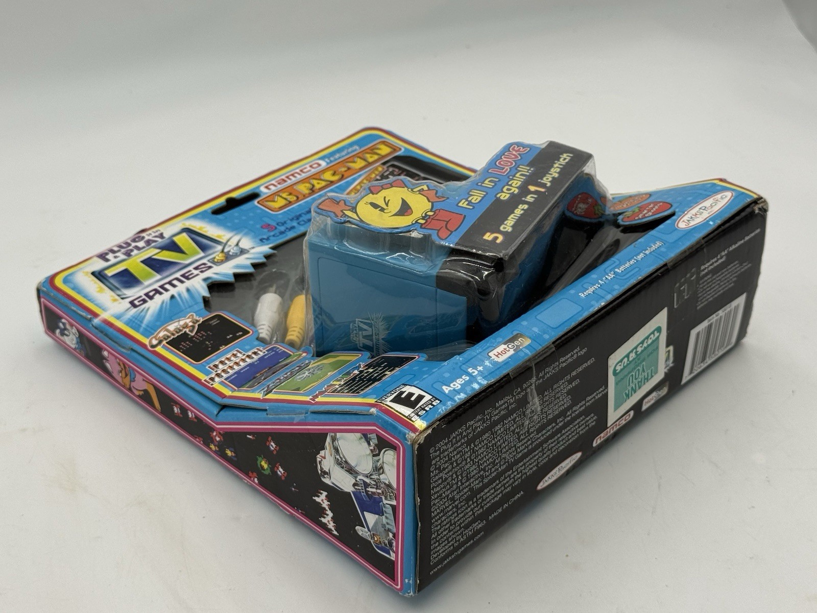 Namco Ms. Pac-Man 5-in-1 TV Plug N Play Arcade Game Joystick (Jakks 2004) SEALED