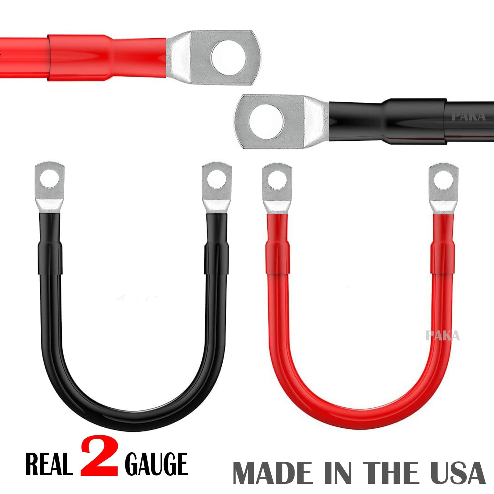 2 AWG Gauge Custom Battery Cable Copper Car Solar Power Wire Inverter Welding