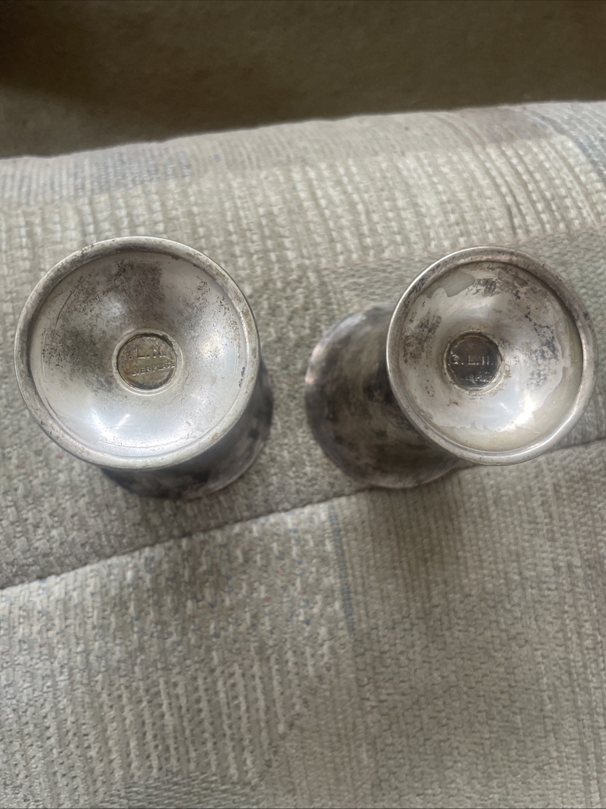 3 NJ Bridge League Club TOP SCORE Vintage Award Trophy Cups 2 GLN Silverplate 4”