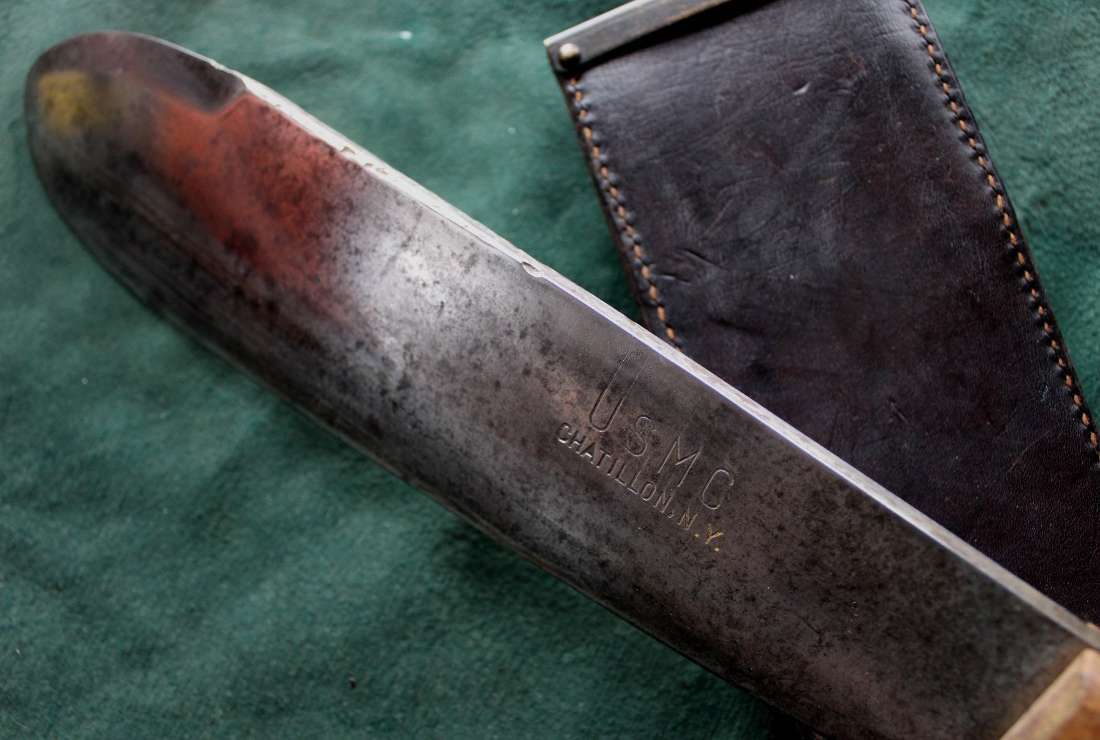 WWII USMC CHATILLON Medical Corps Bolo Knife with 1943 BOYT Sheath