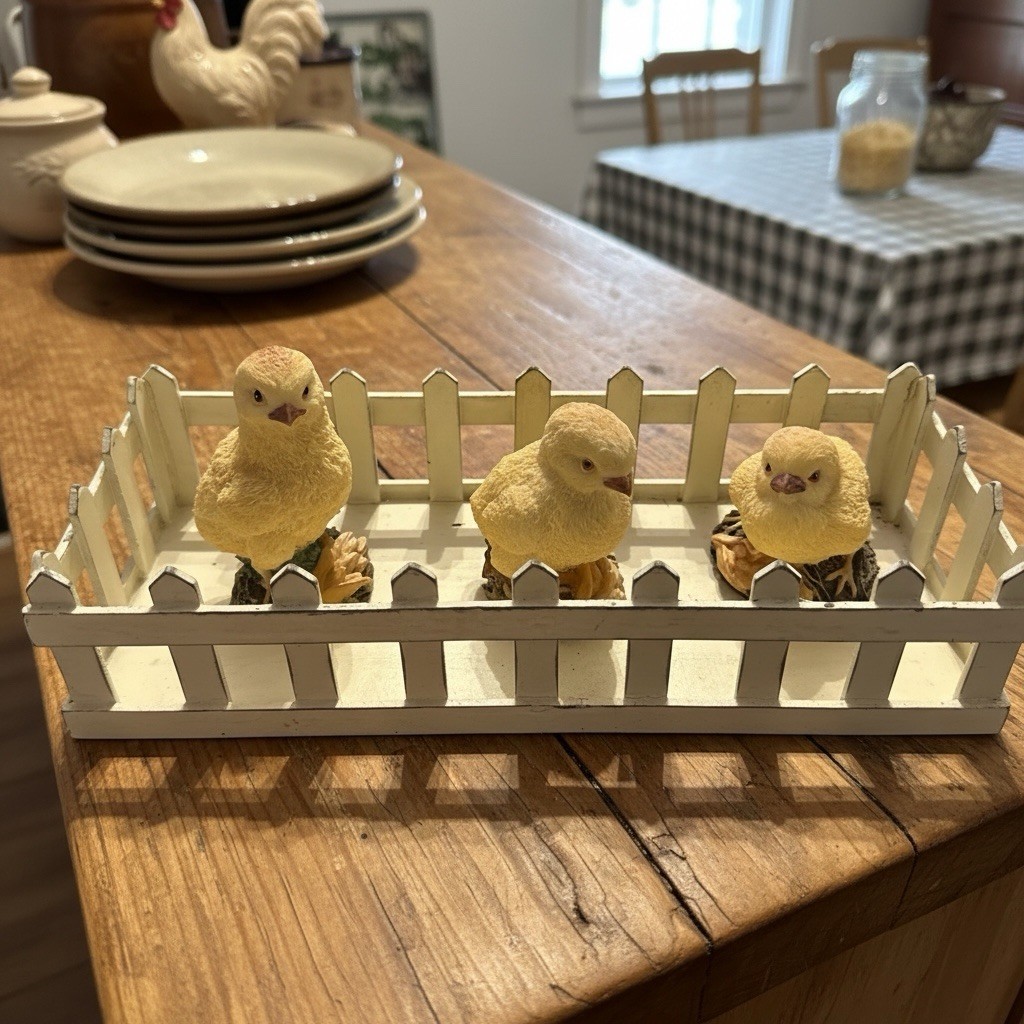 Baby Chick Farmhouse Decor, With Three Baby Chicks