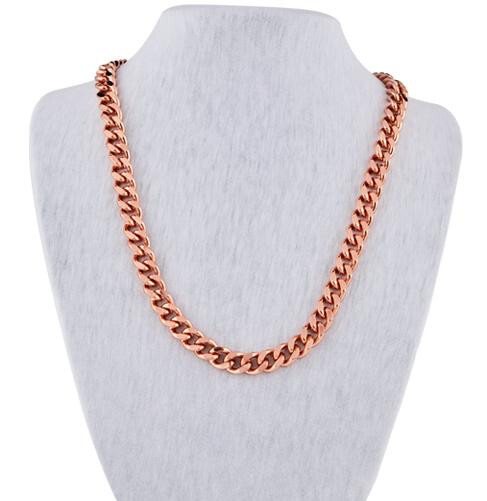Pure Solid Copper Cuban Chain Necklace Curb Link Rider Arthritis Necklace
