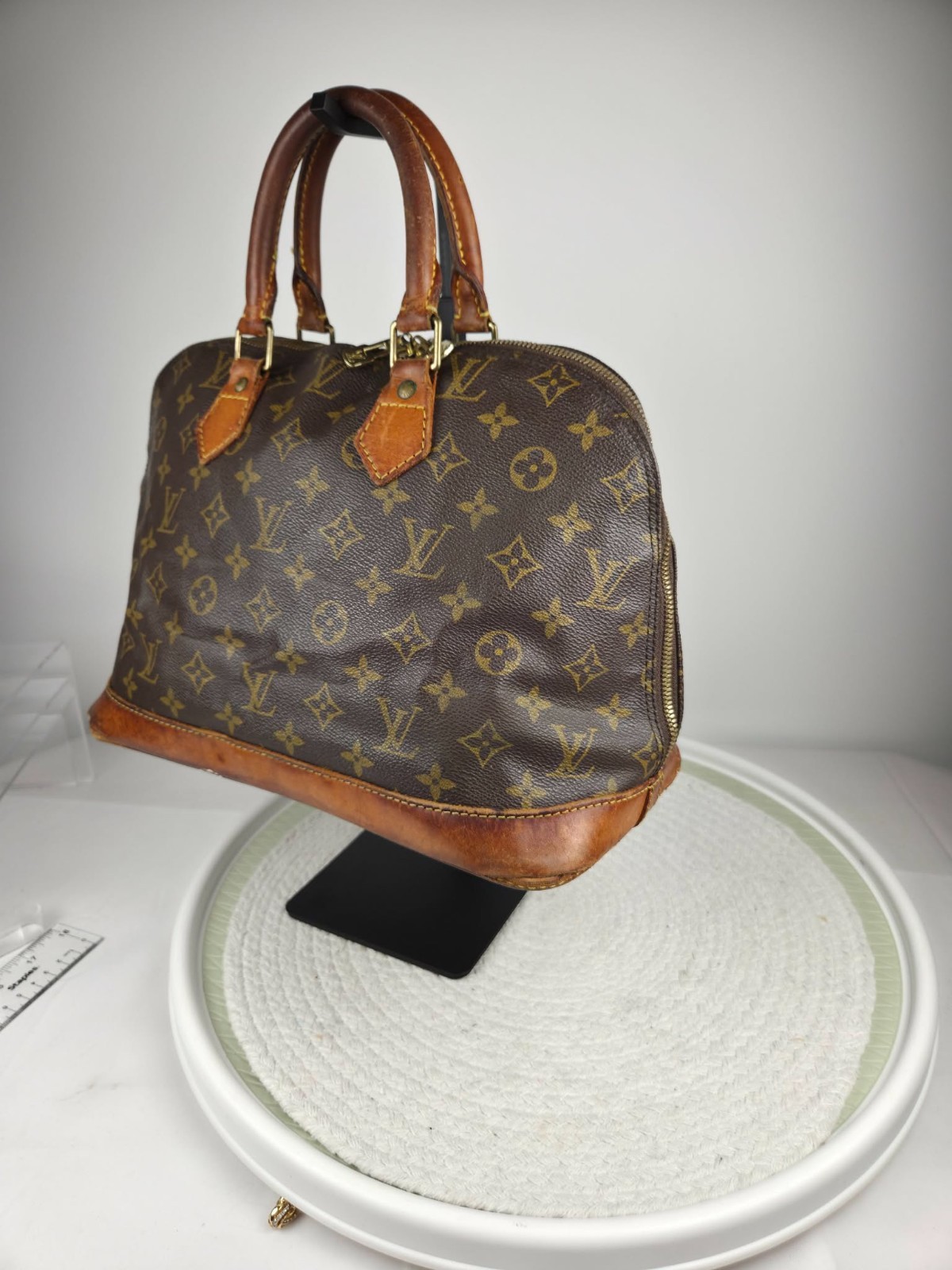 Authentic Louis Vuitton Alma PM Monogram Handbag Vintage 1980s Real Auth