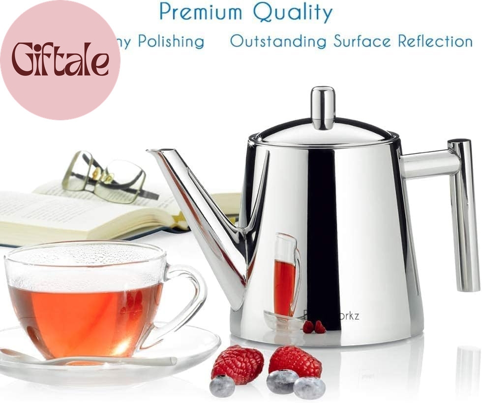 Stainless Steel Teapot with Removeable Infuser 27 Oz Stovetop Tea Maker for Frui