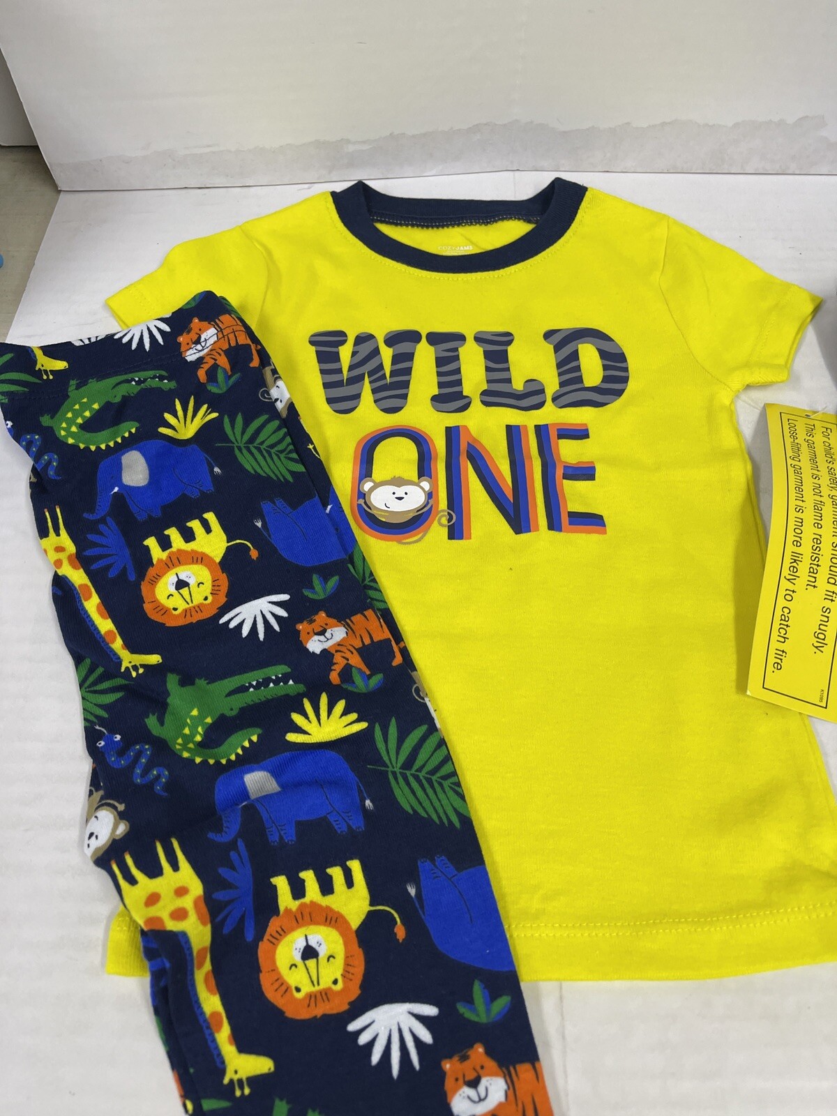 CozyJams 2 PJ sets short sleeve and long sleeve 4 pieces,Colorful Jungle 4T New