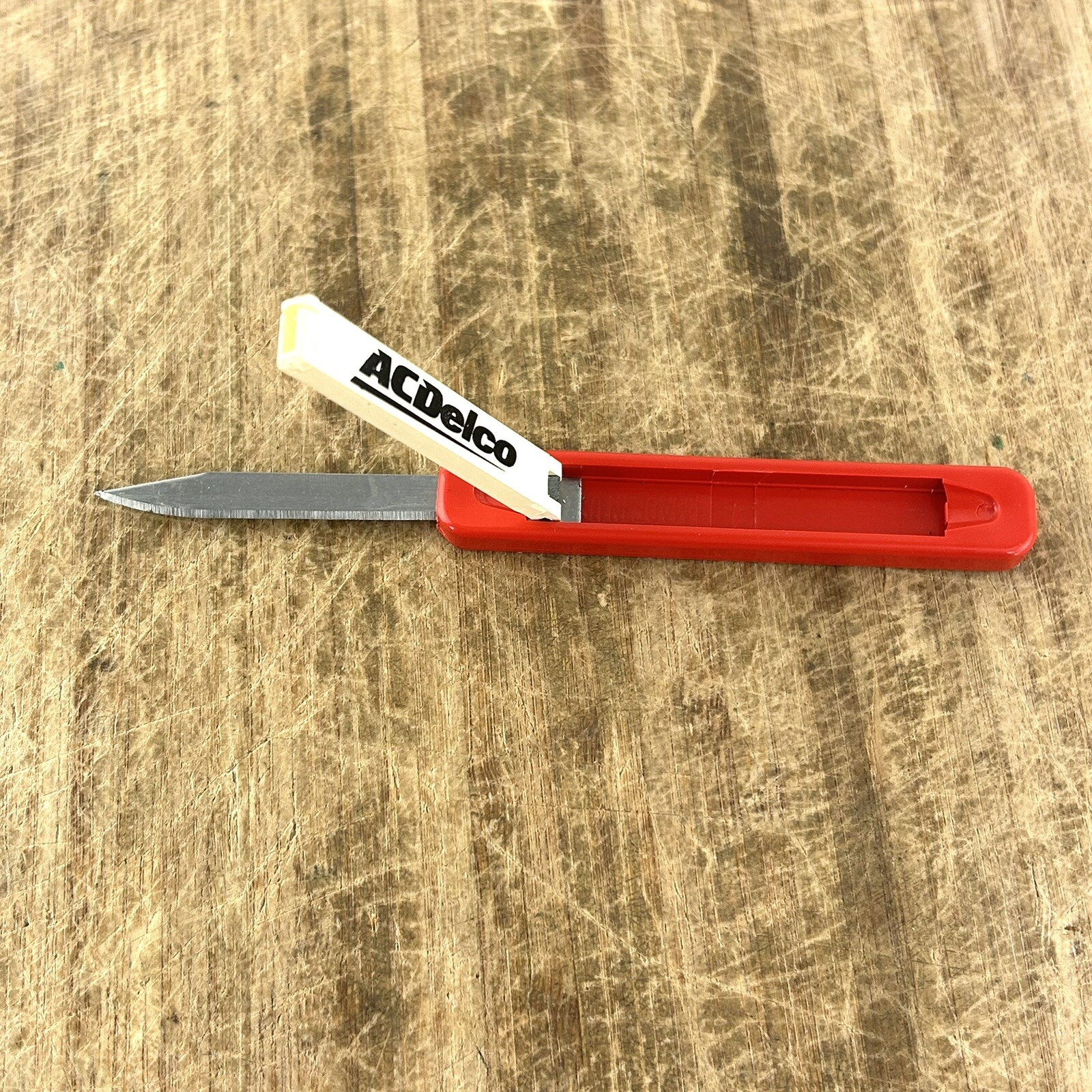 Vintage Advertising Pocket Knife USA Slide Open AC Delco Never Used Red