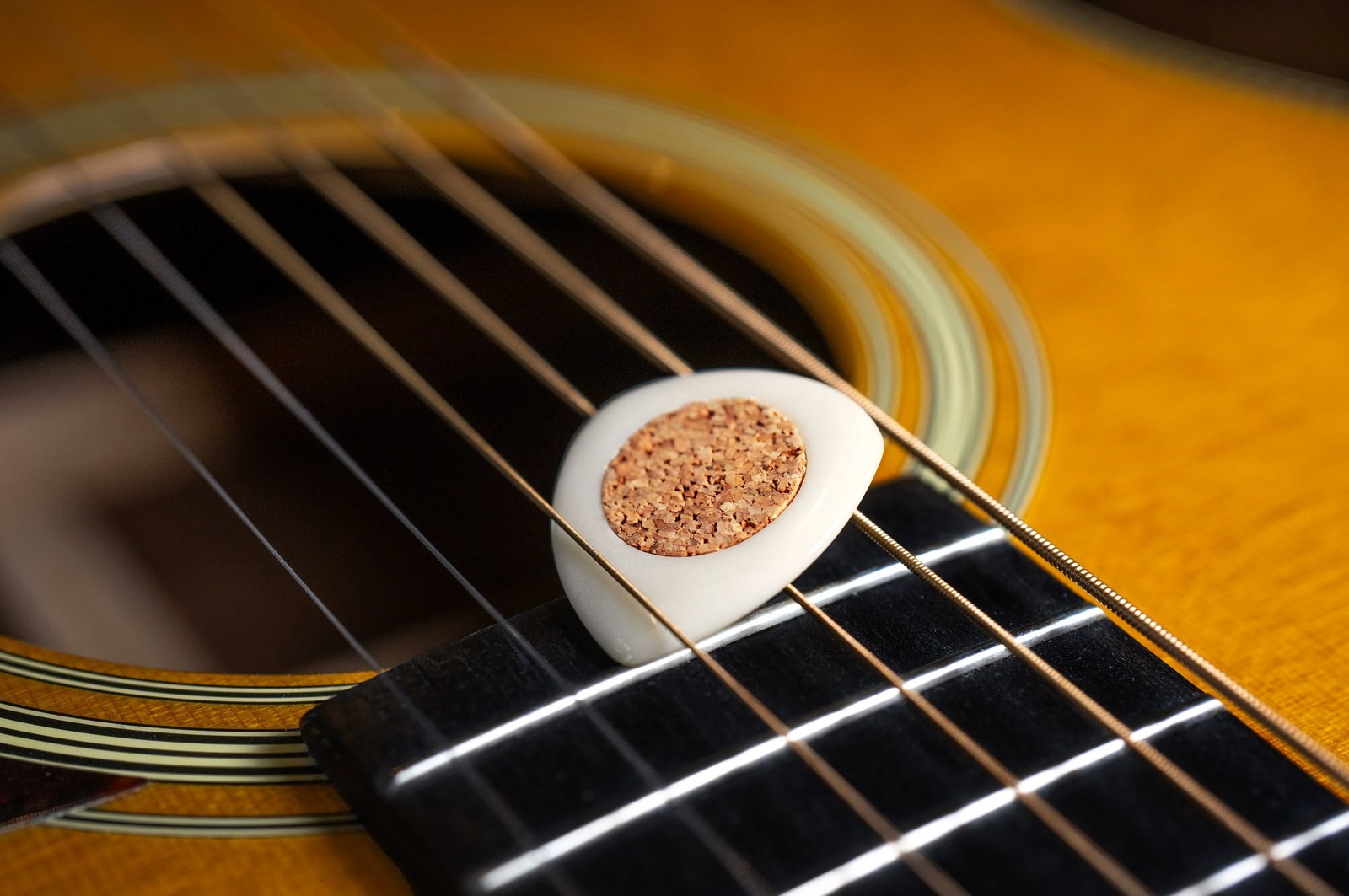 BLACK MOUNTAIN Handcrafted Tagua Guitar Picks with Embedded Cork Grip -Four Pack