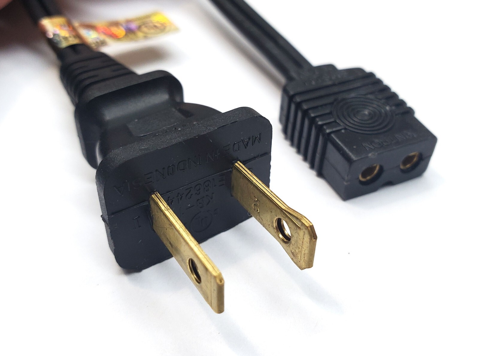 Replacement 6ft Power Cord for Vintage Solid State TV Stereo Radio 2-Prong Pin