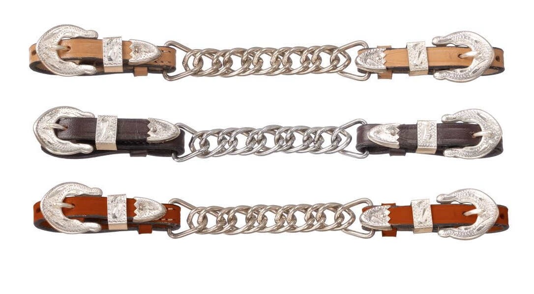 Western Show Curb Chain - Silver Buckles - Keeps - Tips
