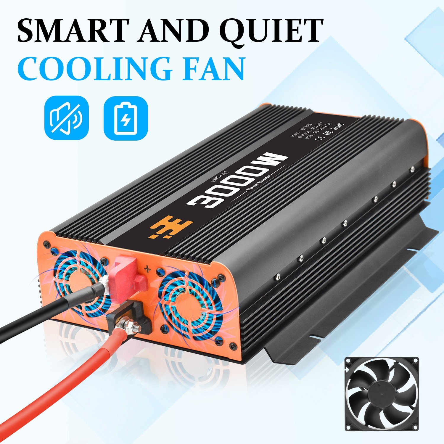 3000 watt car Power Inverter with Remote Controller, 12v dc to 110v ac inverter