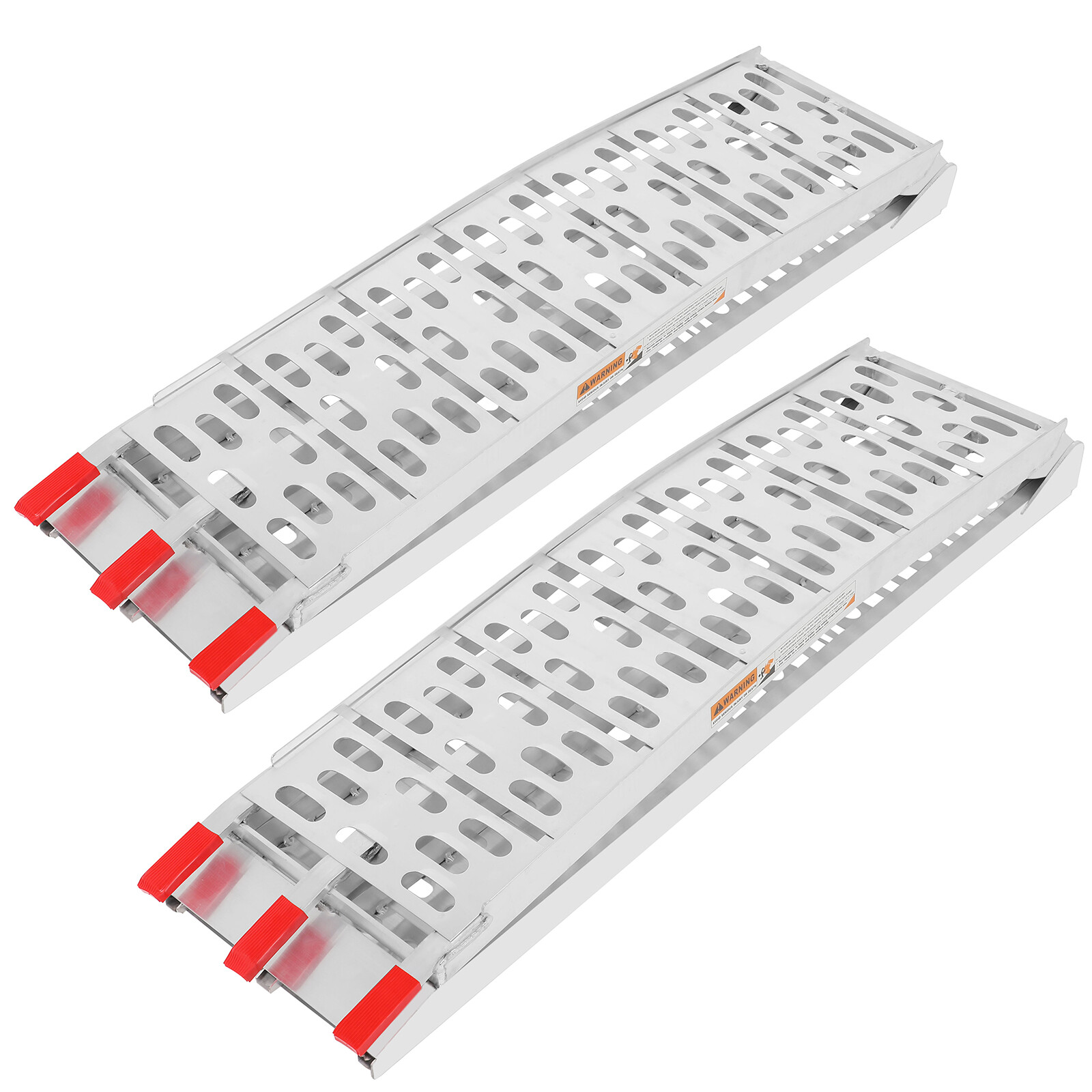 Pair 7.5 ft Aluminum Arched Motorcycle ATV/UTV Truck Lawn Folding Loading Ramps