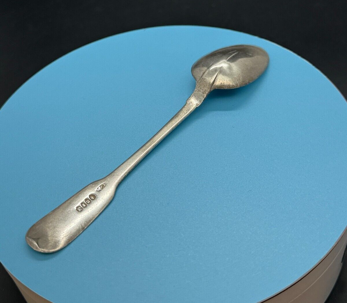 Irish Sterling Teaspoon 1825 Dublin Charles Marsh Rat Tail Fiddle 18.4g