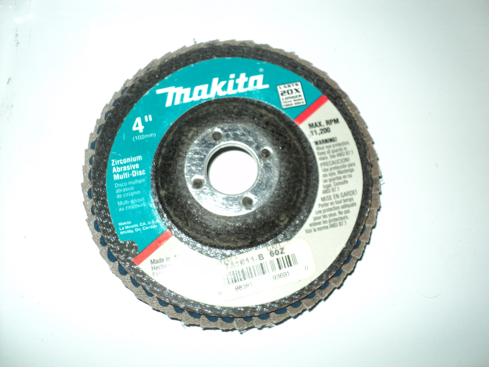 Makita 741811-B-10  Multi Disc 4"  GRIT #  60Z,  MADE IN USA ( 10 DISCES )
