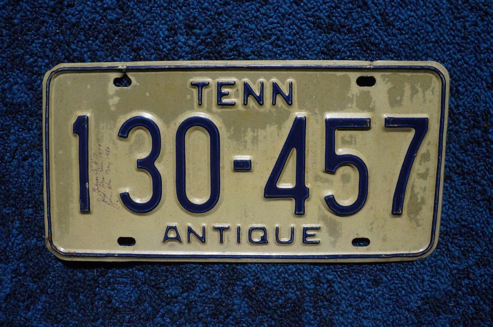 Tennessee ANTIQUE VEHICLE License Plate