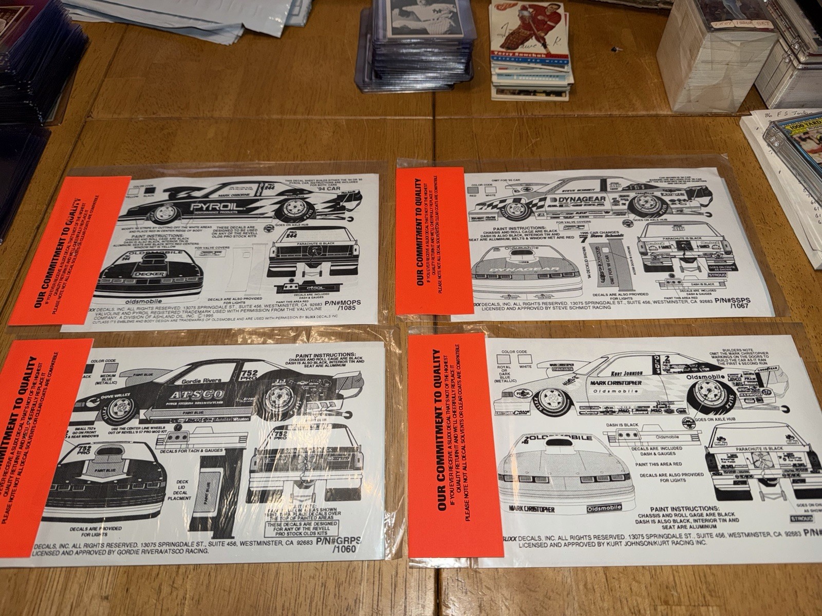 Lot of 4 Different SLIXX NHRA Waterslide Decal Sheets Pro Stock NOS