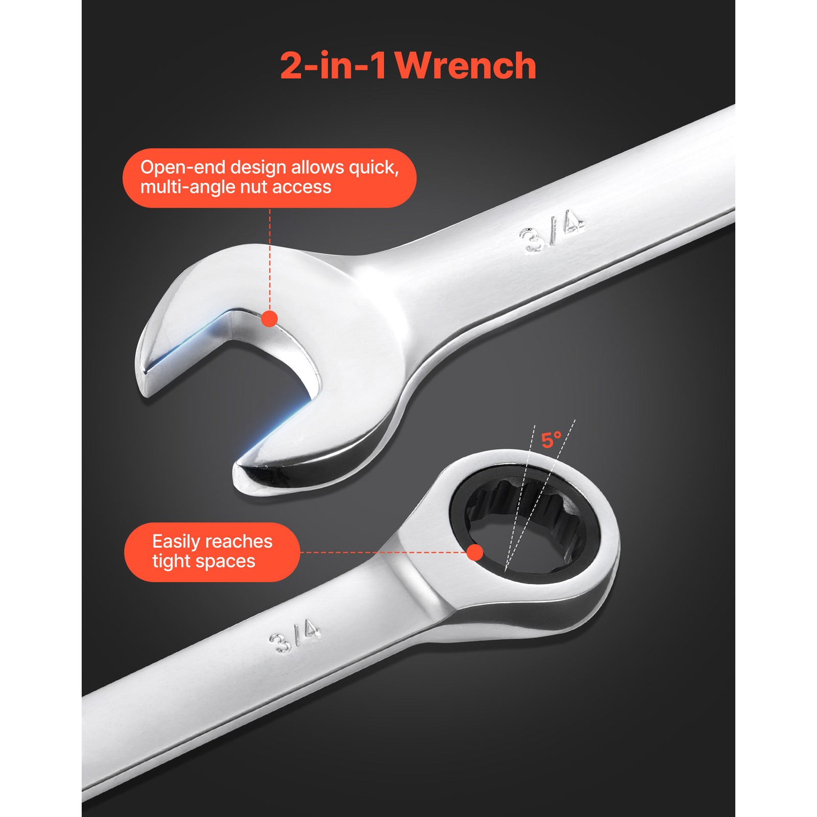 Uimoso 26-Piece Ratcheting Wrench Set for SAE and Metric Repairs