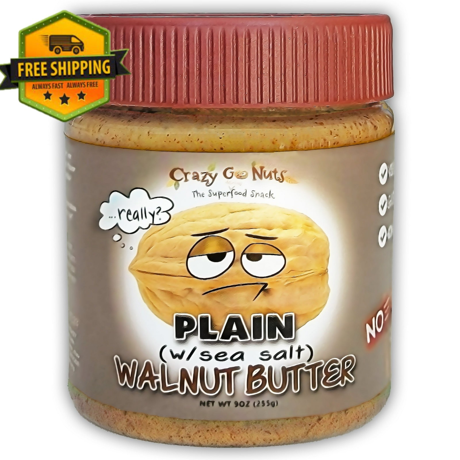 Crazy Go Nuts CGN Plain Walnut Butter with Sea Salt
