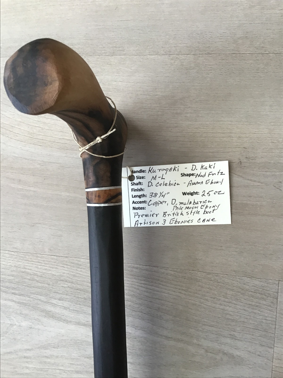 Discount - Very Rare Kurogaki, Amara & Pale Moon Ebonies cane -USA Artisan Made