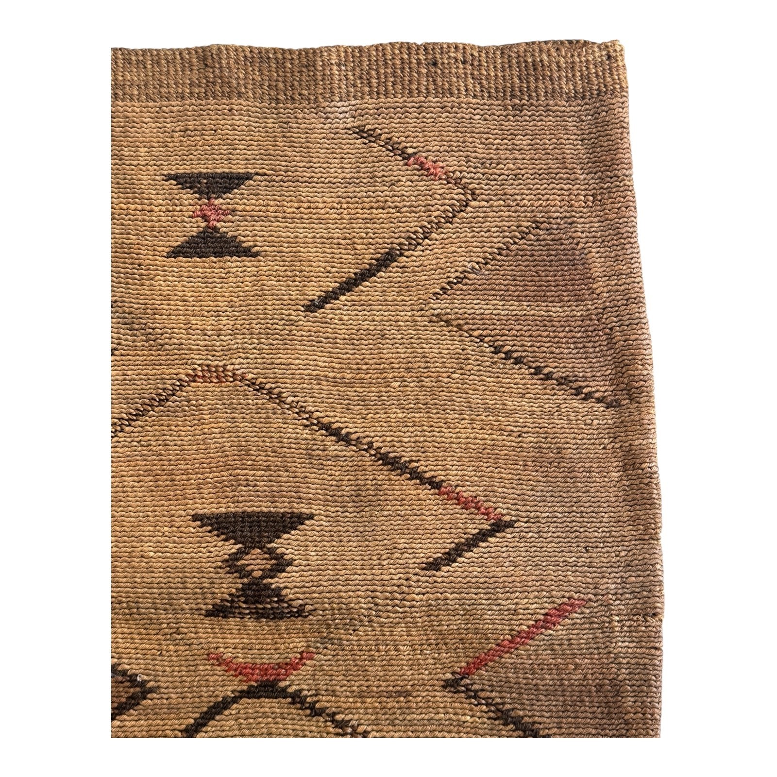 Antique Native American Plateau Nez Perce Double Sided Corn Husk Flat Bag