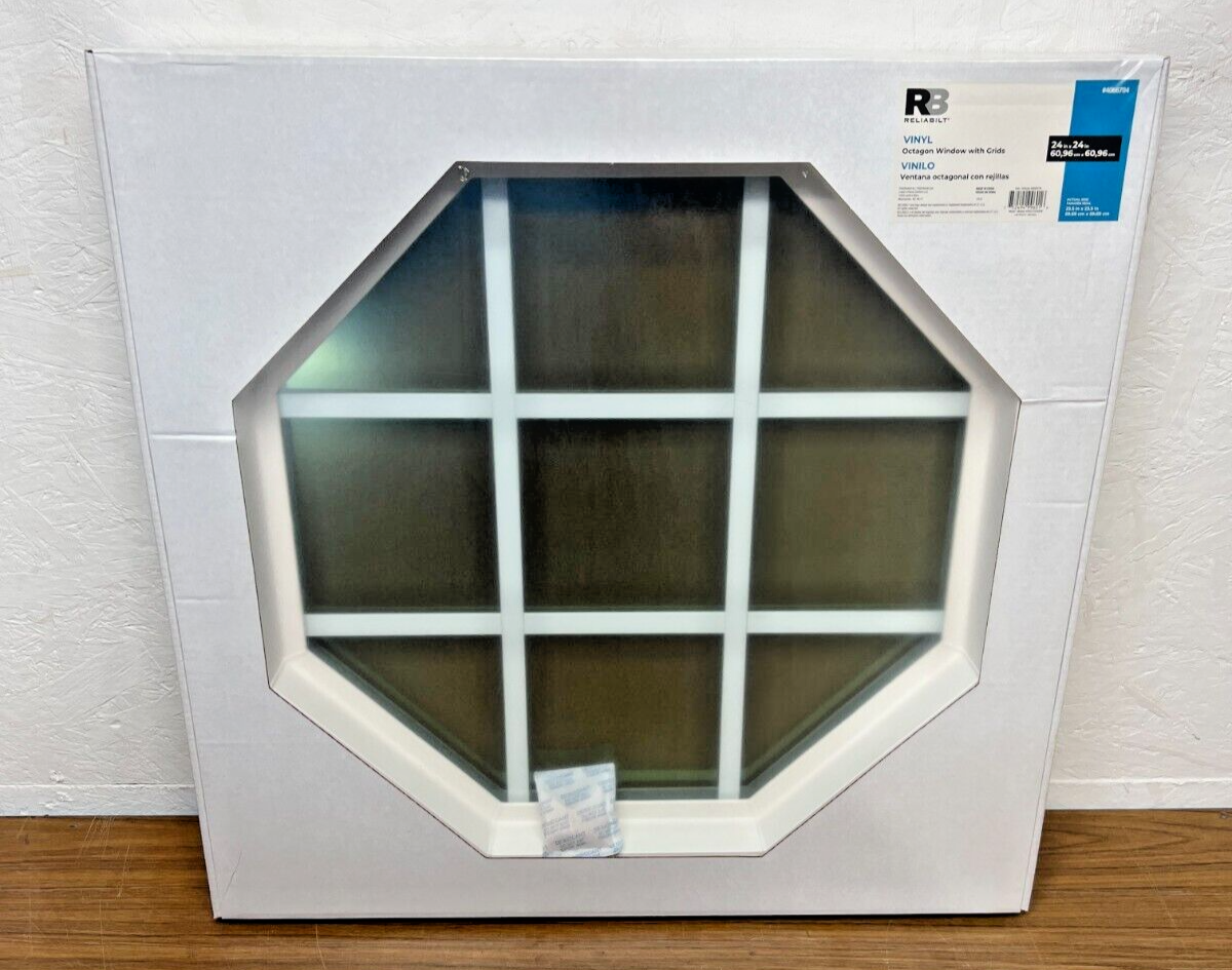 Reliabilit Vinyl Octagon Window 24” x 24” #4066704 White Model VOCT2424GRB