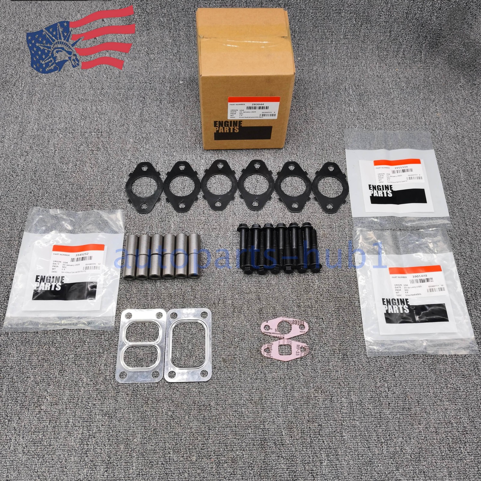 NEW Exhaust Manifold Gaskets Bolts Spacer For Dodge Ram Cummins B5.9 6.7 03-19