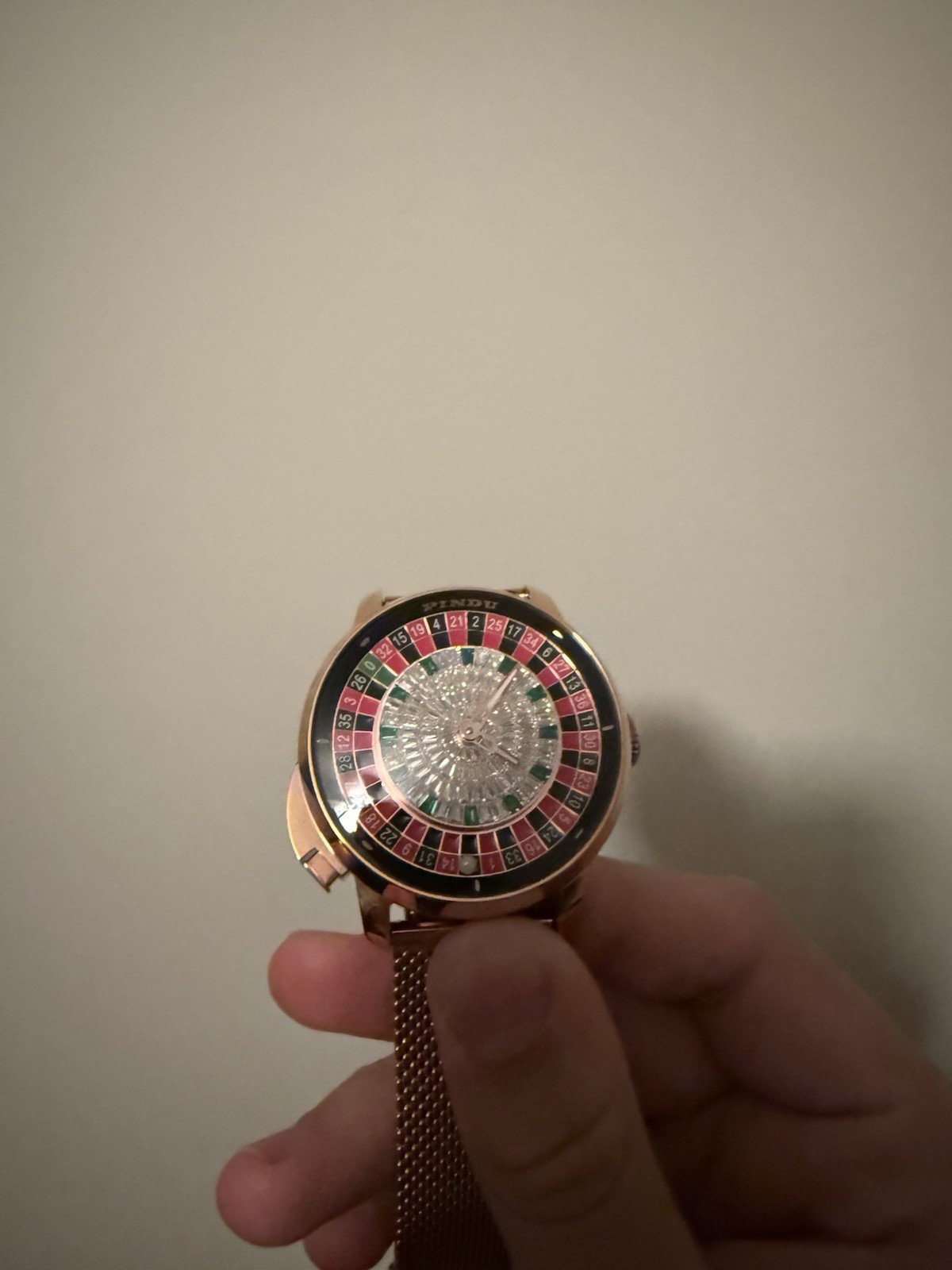 PINDU Casino Roulette Theme Collectible Wristwatch with lifetime warranty