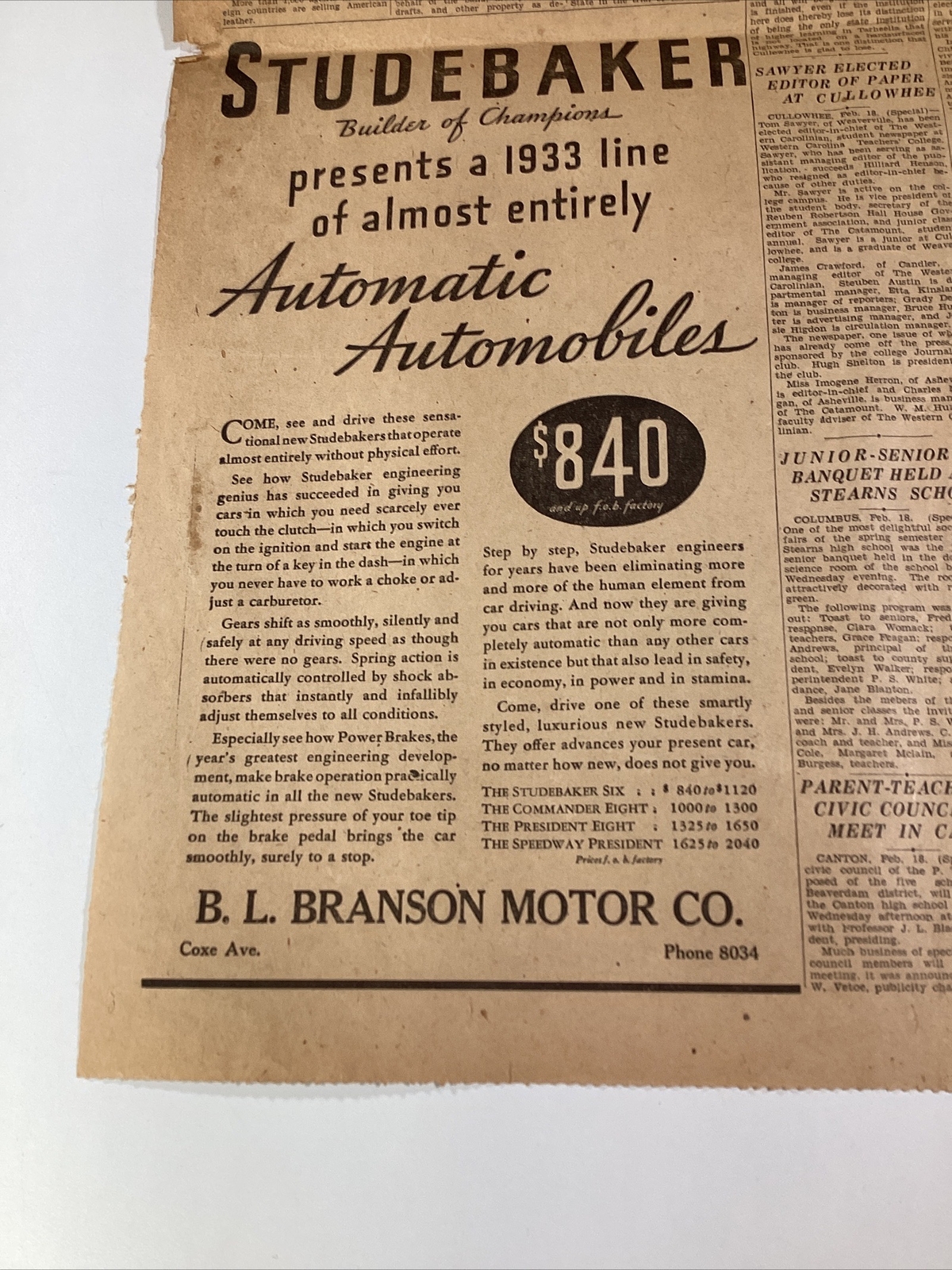 Ashville NC Newspaper Feb 19, 1933 Boxer Jim Corbett Dempsey Lou Gehrig Haverty