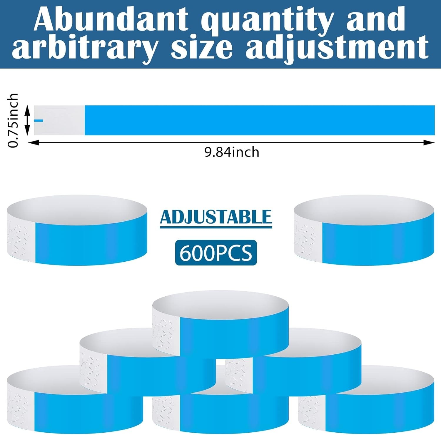 600 Packs Paper Wristbands for Events Neon Party Wristbands Colored Waterproo...