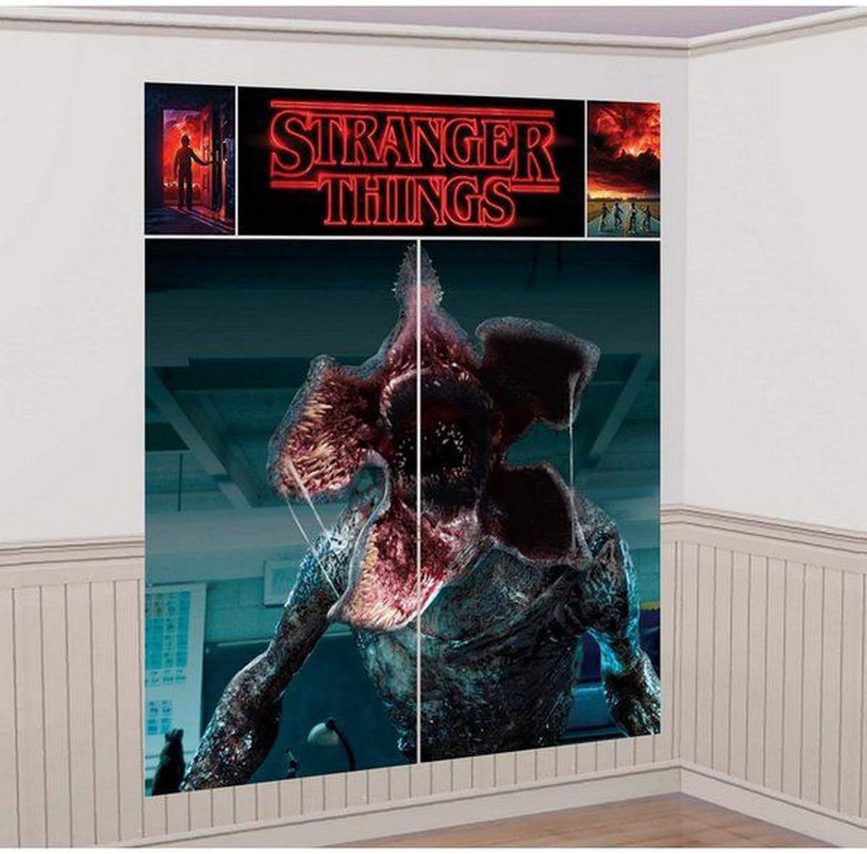Stranger Things Halloween Party Hanging 5 pc. Scene Setters Wall Decorating Kit