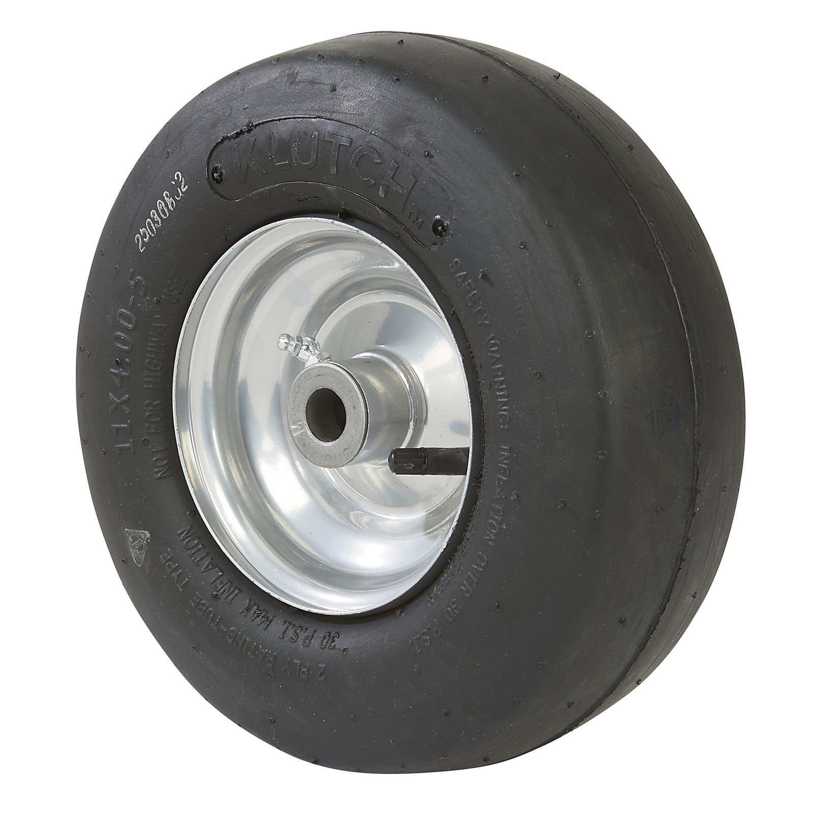 Klutch Pneumatic Universal ZTR Mower Tire Assembly, 11/4.00-5, Smooth Tread