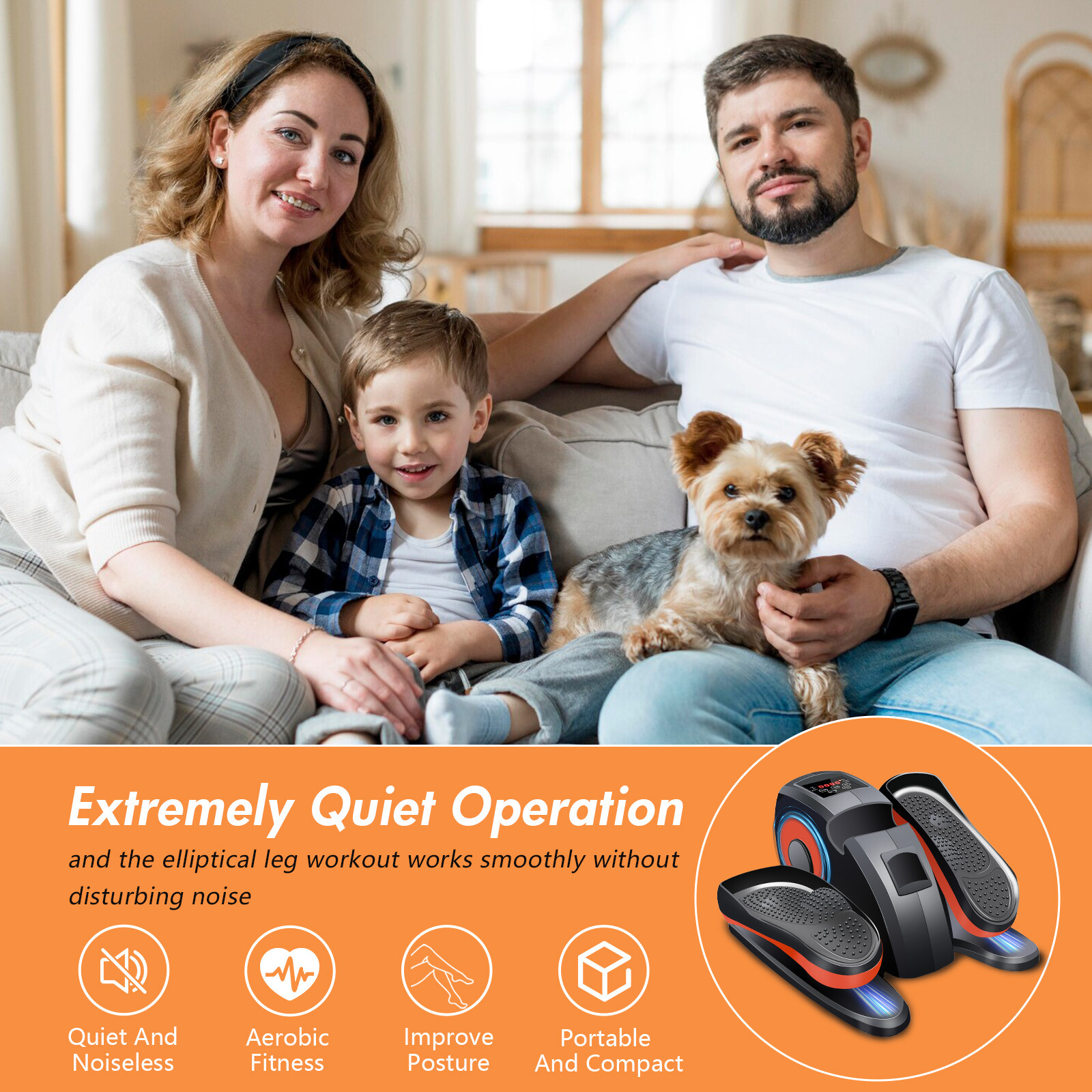 Ellipse Electric Elliptical Machine Under Desk Leg Exerciser Fully Assembled LCD