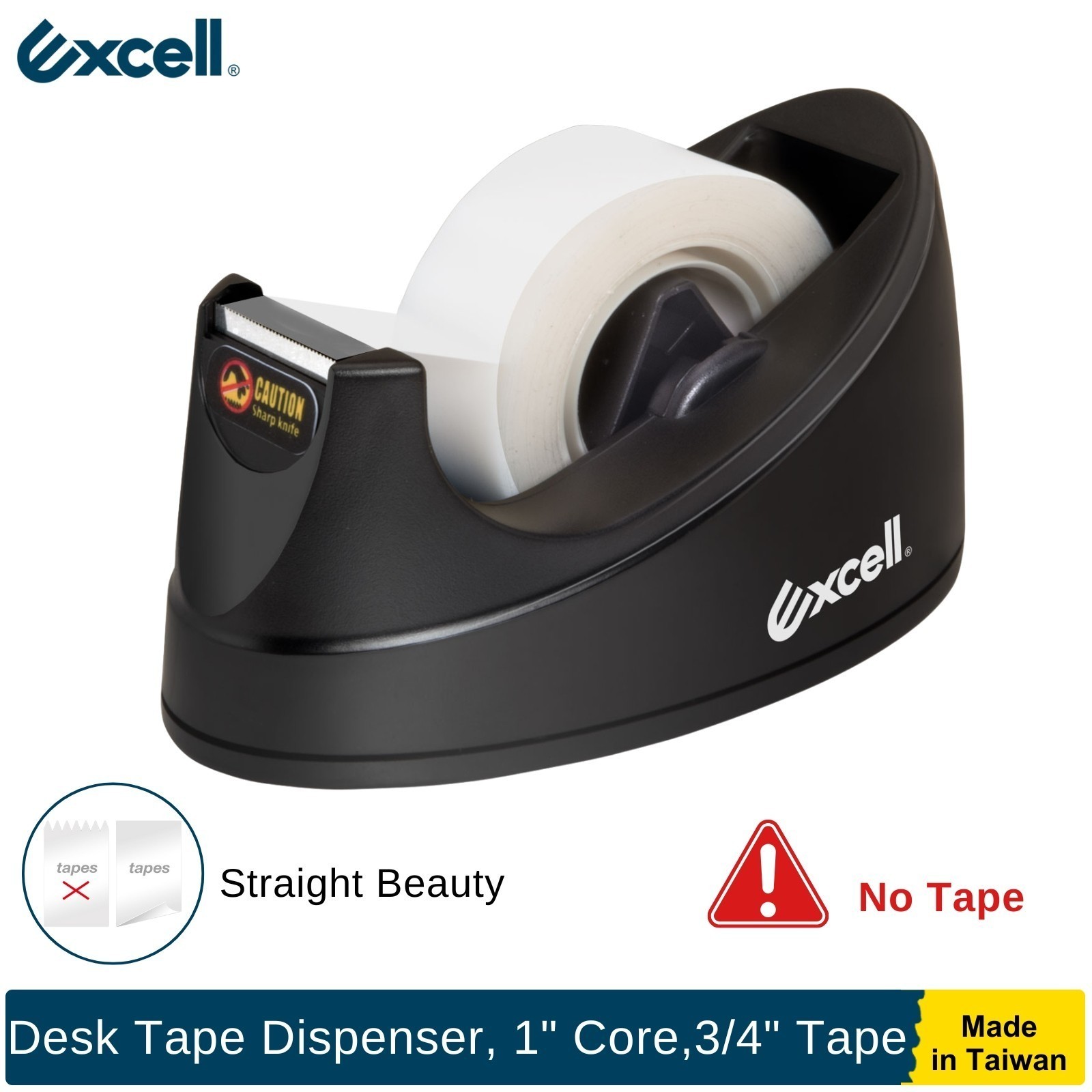 Excell Mini Desktop Tape Dispenser 3/4" Tape 1" Core, Lightweight OFC, No Tape