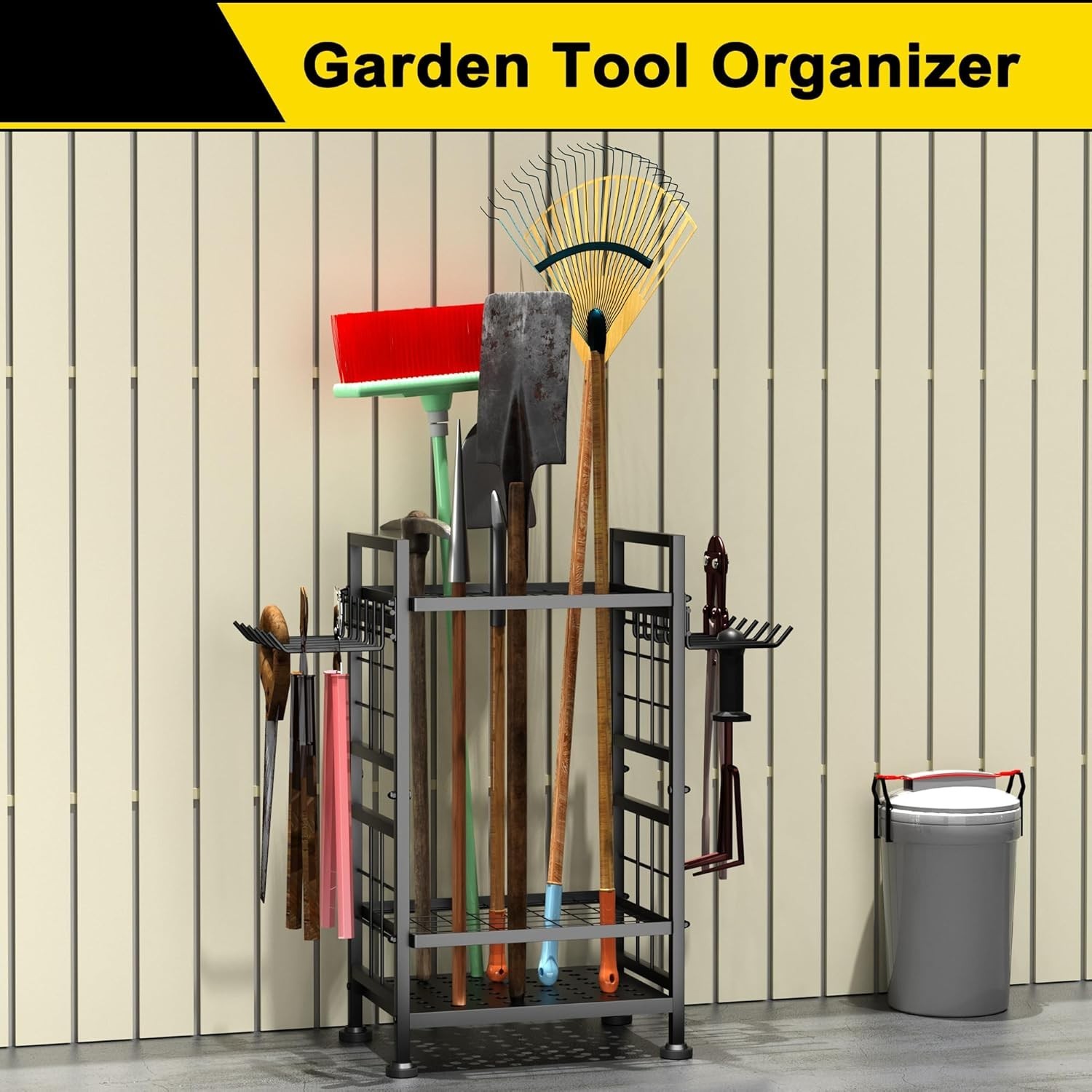 Garden Tool Organizer Heavy Duty,Yard Tool Tower Rack,Garage Storage Organizatio