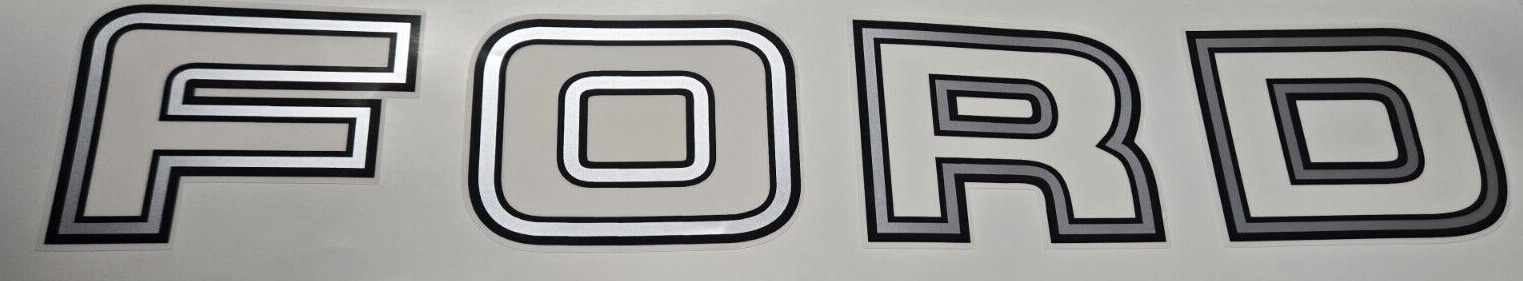 TAILGATE DECAL fits 1992-1996 OBS Ford F150. F250, F350 Silver/Black TOP QUALITY