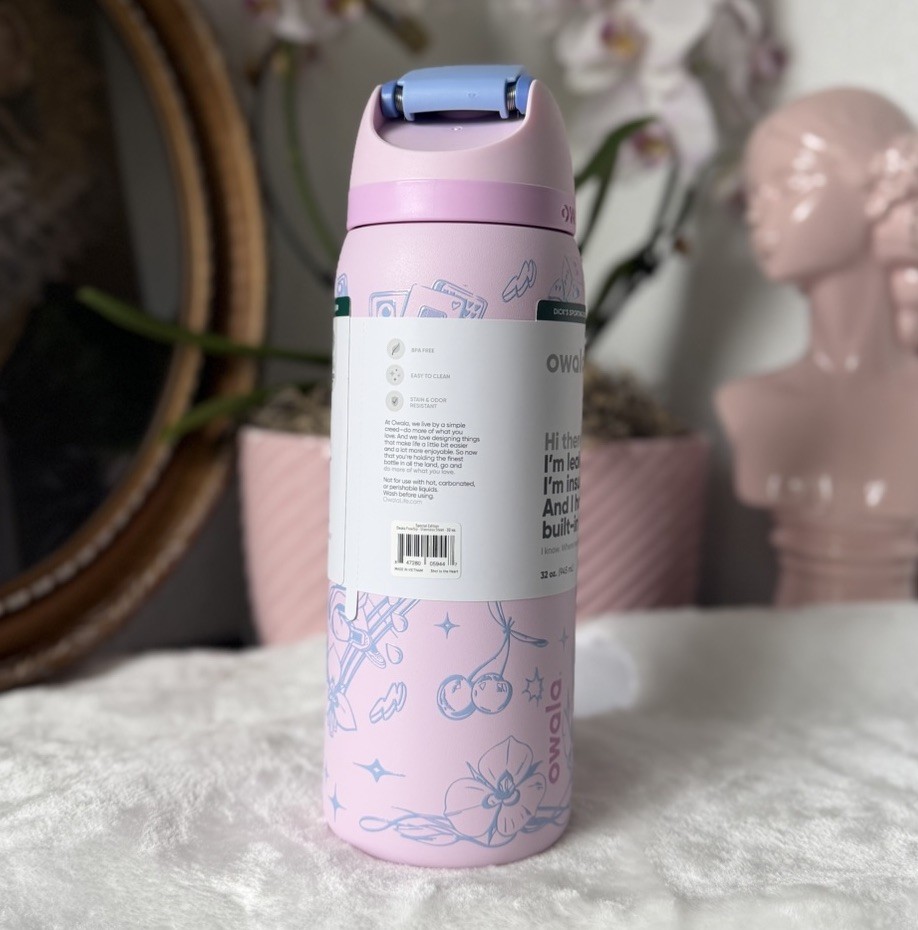 Owala SHOT TO THE HEART Pink Angel Cherub Valentines GirlyFreesip 32OZ NWT