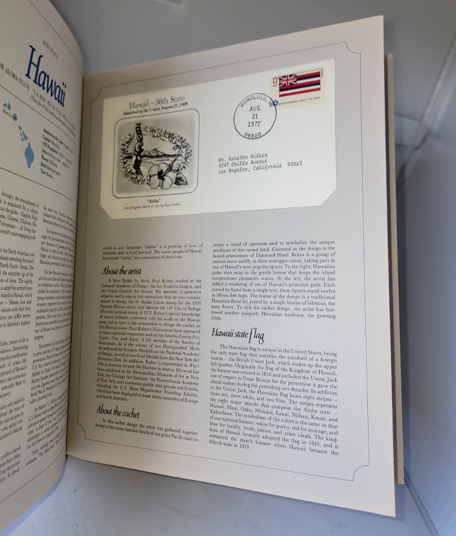 Stamps Envelope US States Of The Union Hardcover Book Westport Collector Society