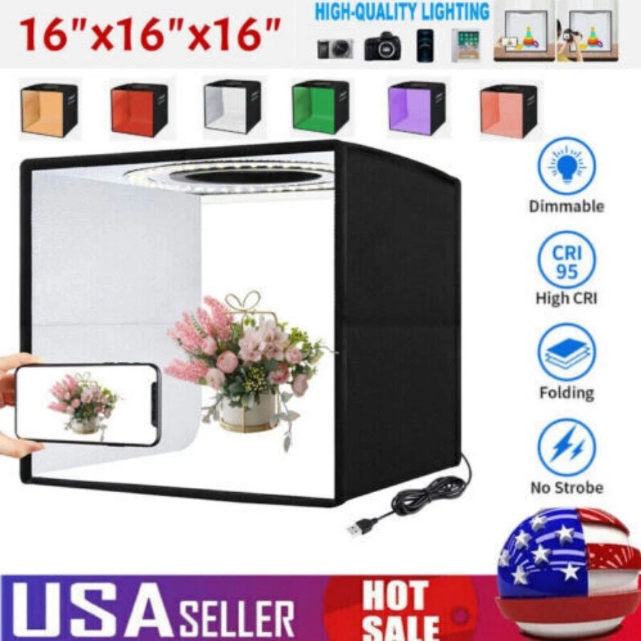 16x16" Large Portable LED Photo Light Box Shooting Tent Photography Studio Fast⭐