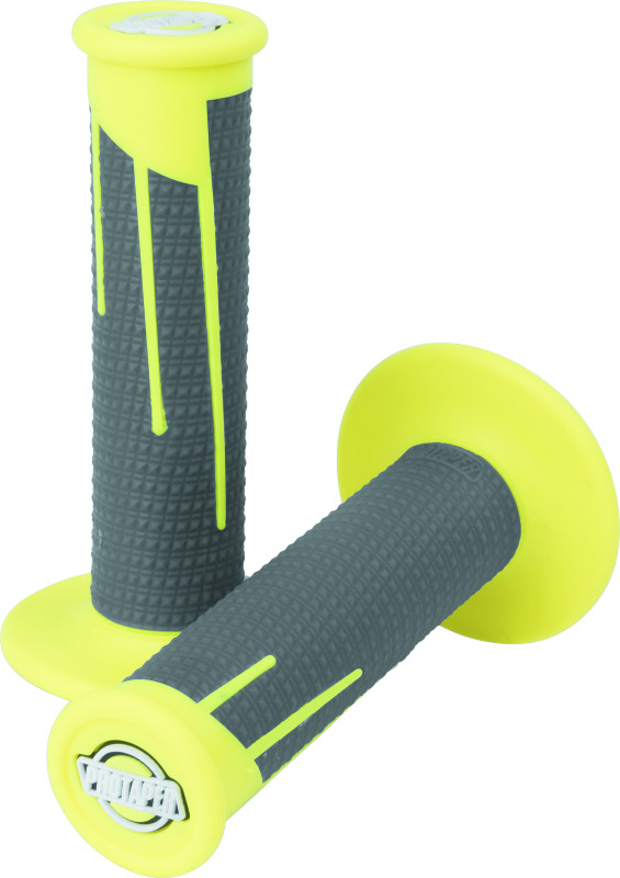 ProTaper Full Diamond Clamp-On Grips - Neon Yellow/Dark Gray for Honda CRF250X &