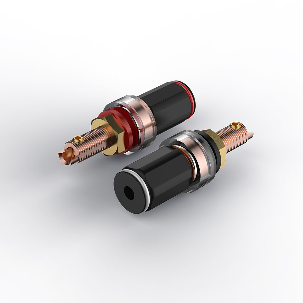 4pcs Copper Plated Binding Post 4mm Amplifier Speaker Terminal HiFi Banana plug