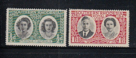 SOUTHERN RHODESIA Royal Visit MNH set